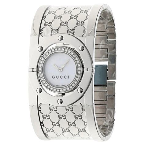 silver gucci women's watch|Gucci watch ladies diamond.